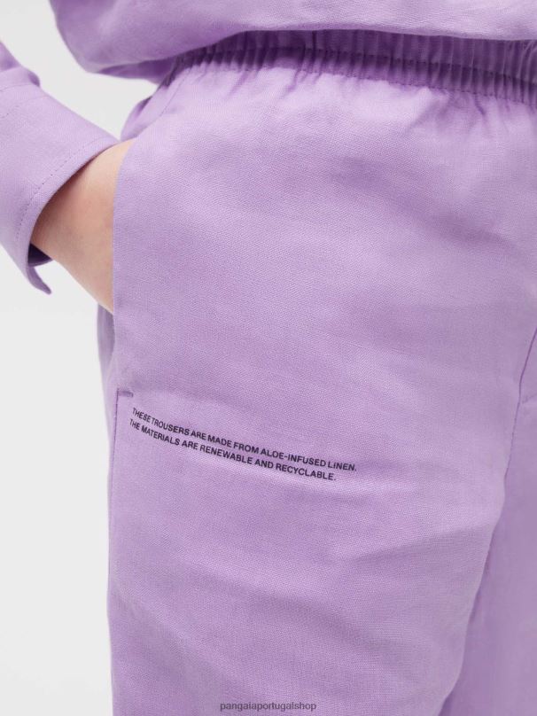 calças de linho aloe crianças Pangaia JJJ8D646 orquídea roxa roupas
