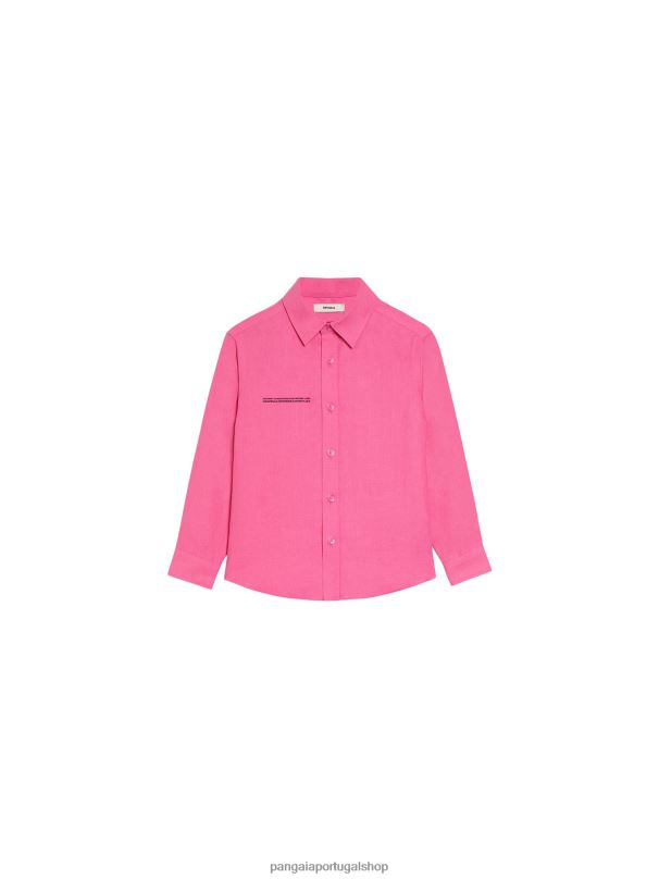 camisa manga longa de linho aloe crianças Pangaia JJJ8D583 flamingo rosa roupas