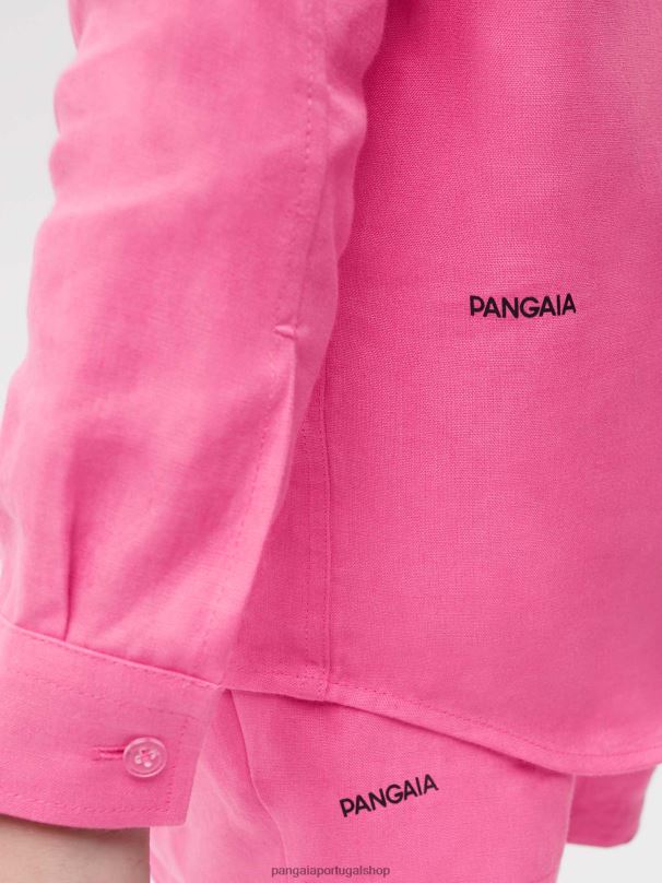 camisa manga longa de linho aloe crianças Pangaia JJJ8D583 flamingo rosa roupas