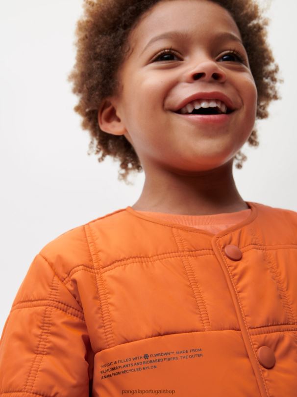 flwrdwn jaqueta acolchoada sem gola crianças Pangaia JJJ8D650 laranja canela roupas