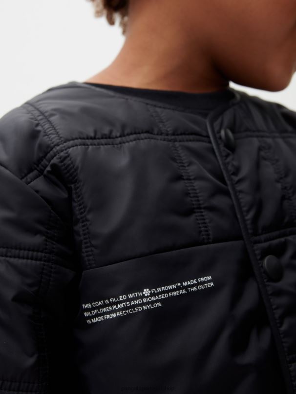 flwrdwn jaqueta acolchoada sem gola crianças Pangaia JJJ8D651 preto roupas