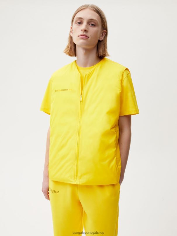 colete puffer flwrdwn lite homens Pangaia JJJ8D535 amarelo açafrão roupas