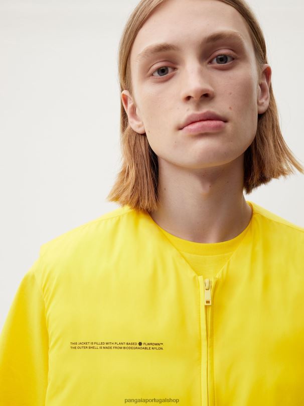 colete puffer flwrdwn lite homens Pangaia JJJ8D535 amarelo açafrão roupas