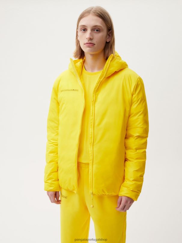 jaqueta puffer flwrdwn lite homens Pangaia JJJ8D537 amarelo açafrão roupas