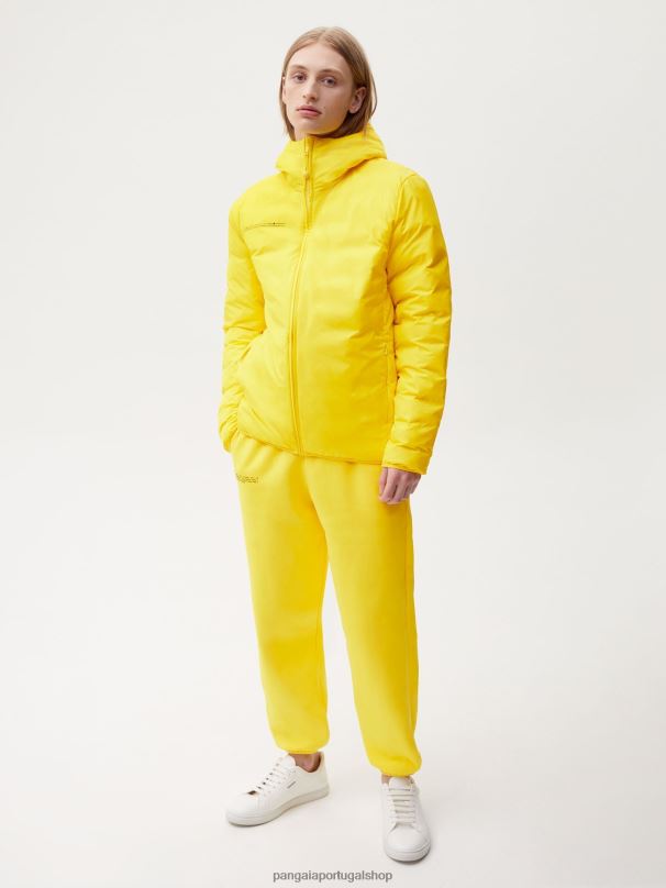 jaqueta puffer flwrdwn lite homens Pangaia JJJ8D537 amarelo açafrão roupas