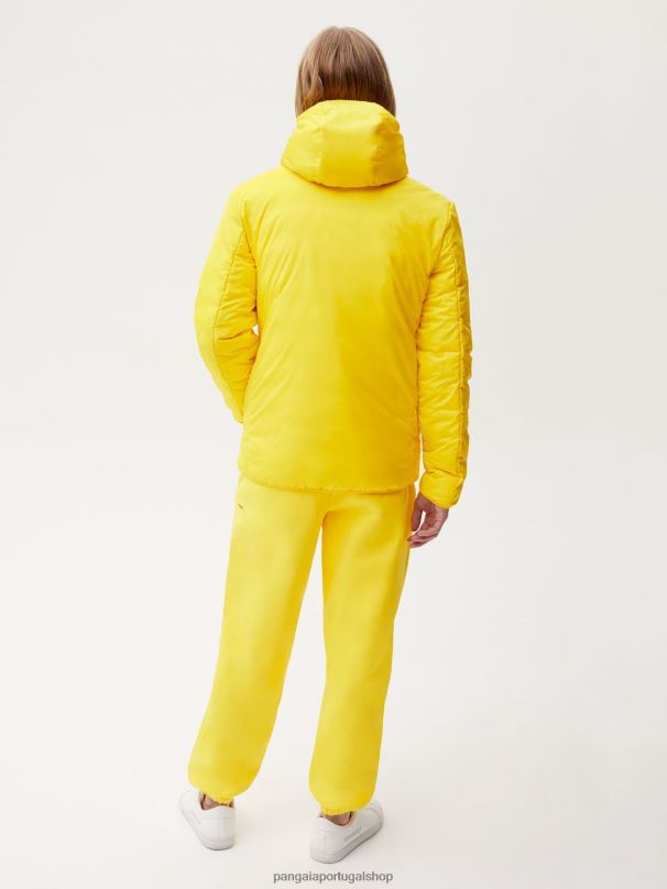 jaqueta puffer flwrdwn lite homens Pangaia JJJ8D537 amarelo açafrão roupas