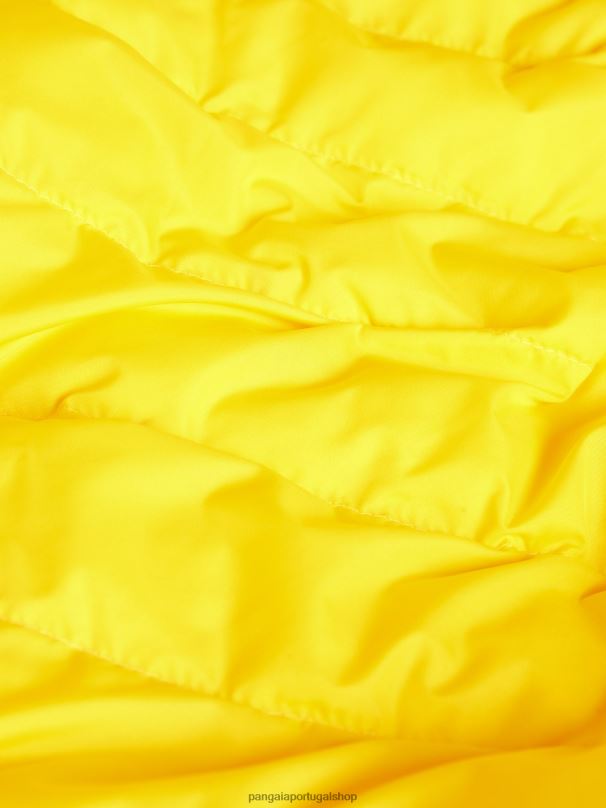 jaqueta puffer flwrdwn lite homens Pangaia JJJ8D537 amarelo açafrão roupas