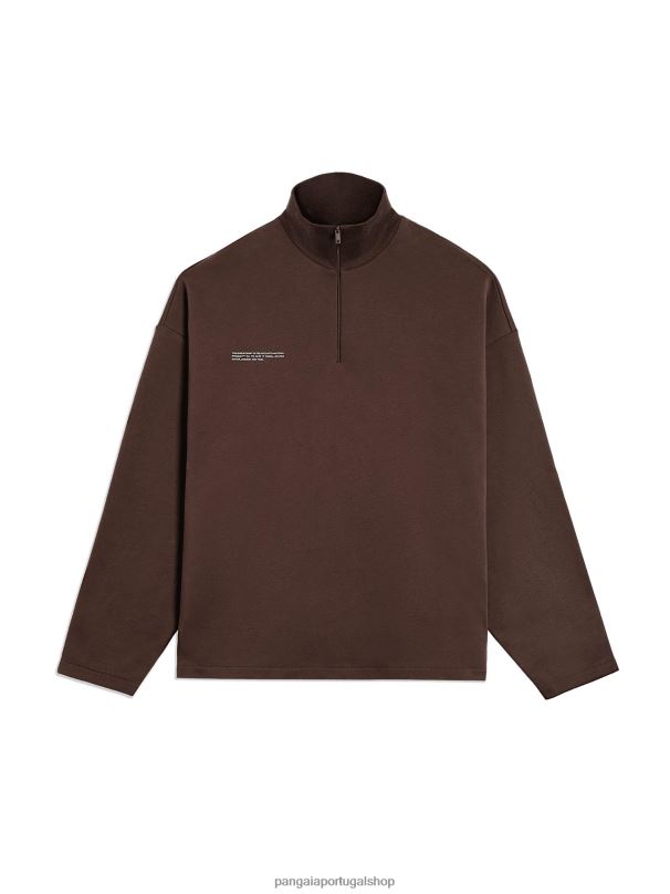 moletom pprmint com meio zíper homens Pangaia JJJ8D511 marrom castanho roupas