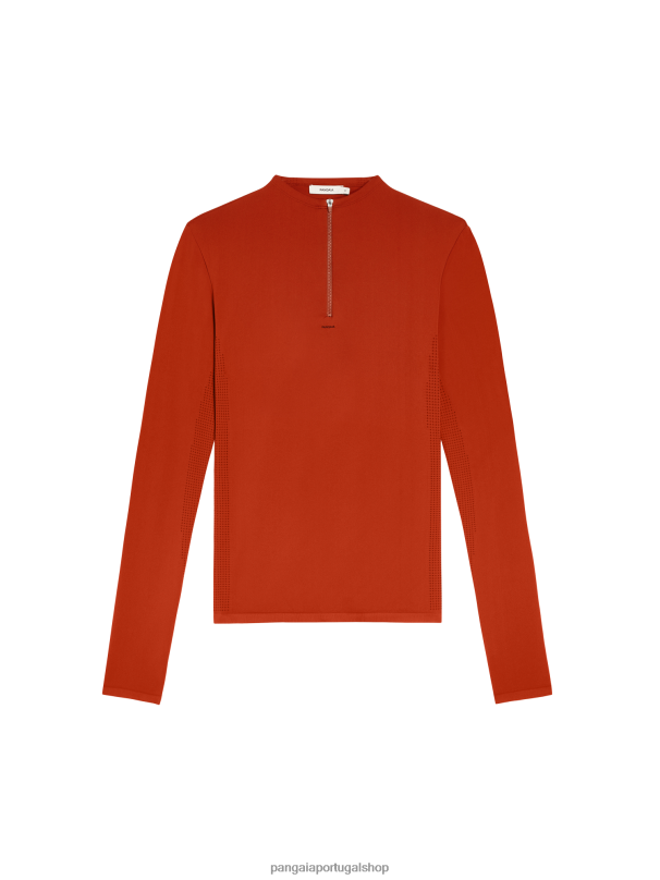 motion x top de manga longa com zíper homens Pangaia JJJ8D521 jaspe vermelho roupas