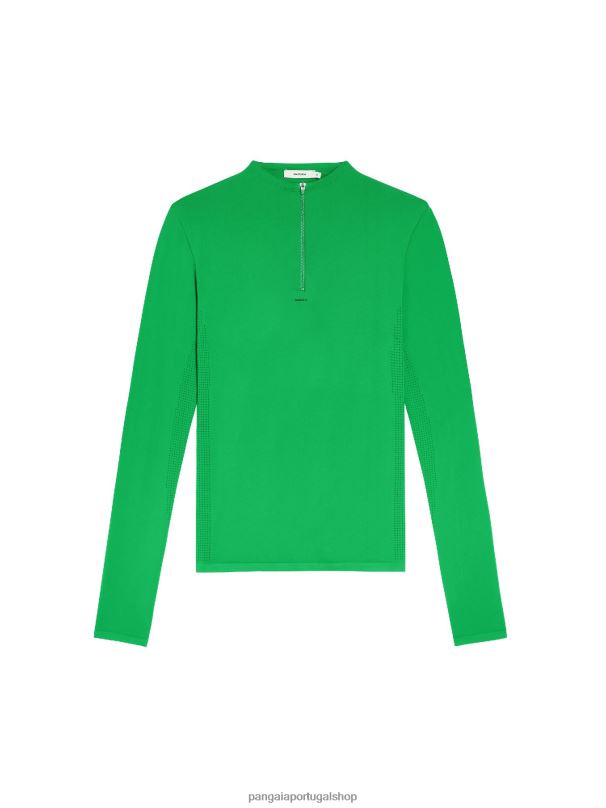 motion x top de manga longa com zíper homens Pangaia JJJ8D524 Jade verde roupas