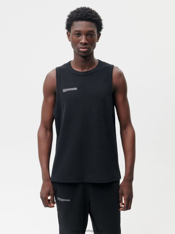 regata de algodão reciclado homens Pangaia JJJ8D512 preto roupas