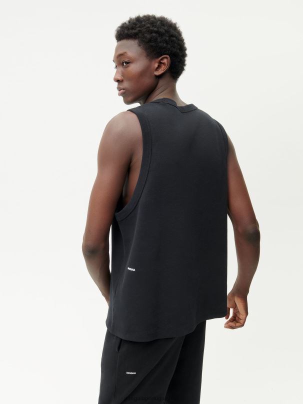 regata de algodão reciclado homens Pangaia JJJ8D512 preto roupas