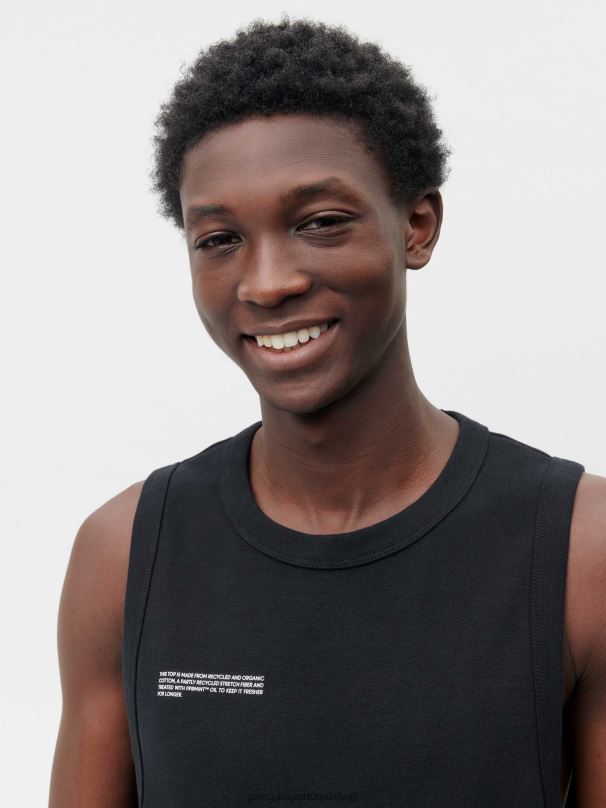 regata de algodão reciclado homens Pangaia JJJ8D512 preto roupas