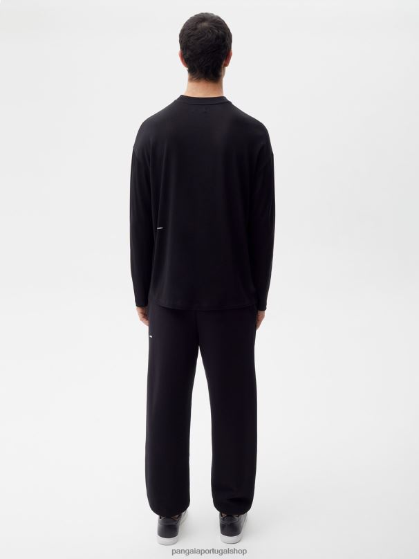t-shirt de manga comprida pura c-fiber homens Pangaia JJJ8D517 preto roupas