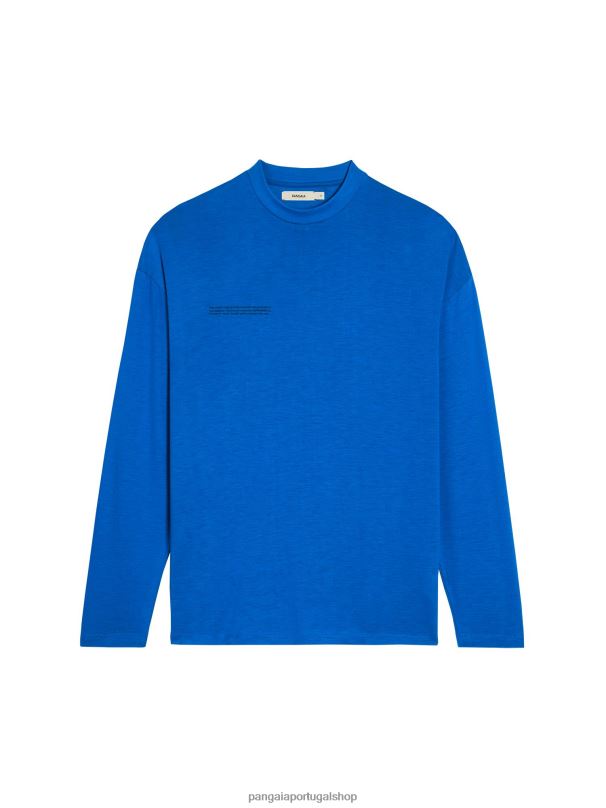t-shirt de manga comprida pura c-fiber homens Pangaia JJJ8D520 azul cobalto roupas