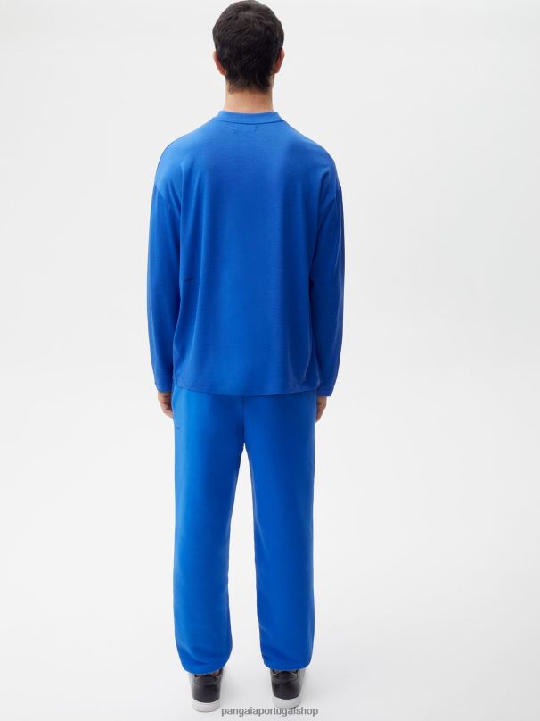 t-shirt de manga comprida pura c-fiber homens Pangaia JJJ8D520 azul cobalto roupas