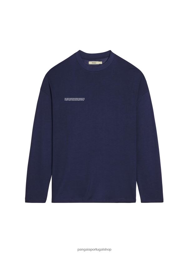 t-shirt de manga comprida pura c-fiber homens Pangaia JJJ8D522 azul-marinho roupas