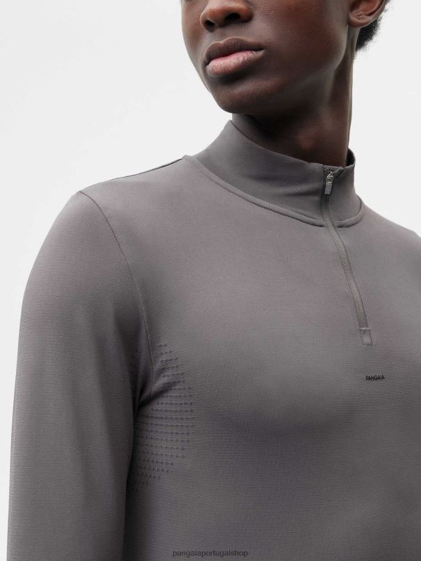 top de manga comprida com fecho de movimento homens Pangaia JJJ8D518 cinza vulcânico roupas
