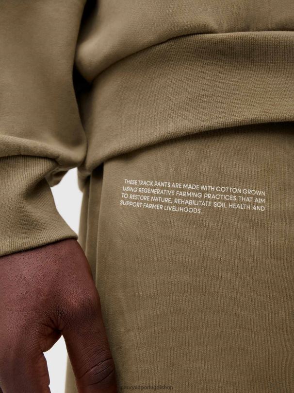 calça de algodão em conversão mulheres Pangaia JJJ8D350 marrom carbono roupas