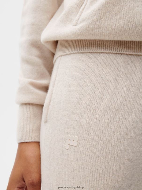calça de caxemira reciclada mulheres Pangaia JJJ8D328 aveia roupas