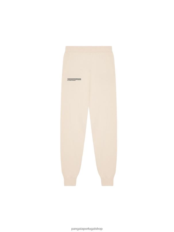 calça de malha de algodão orgânico mulheres Pangaia JJJ8D326 areia roupas