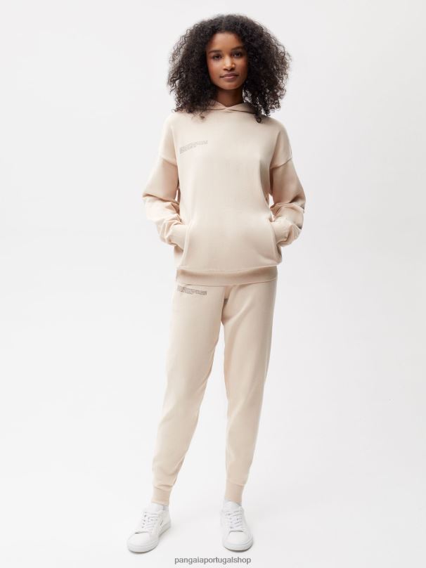 calça de malha de algodão orgânico mulheres Pangaia JJJ8D326 areia roupas