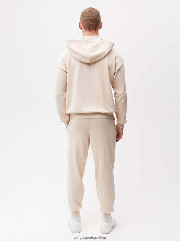 calça de malha de algodão orgânico mulheres Pangaia JJJ8D326 areia roupas