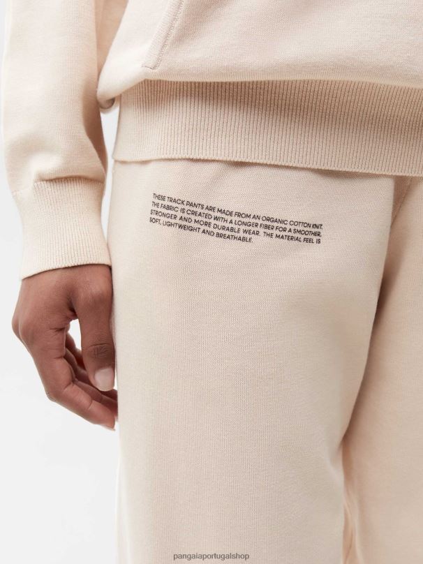 calça de malha de algodão orgânico mulheres Pangaia JJJ8D326 areia roupas