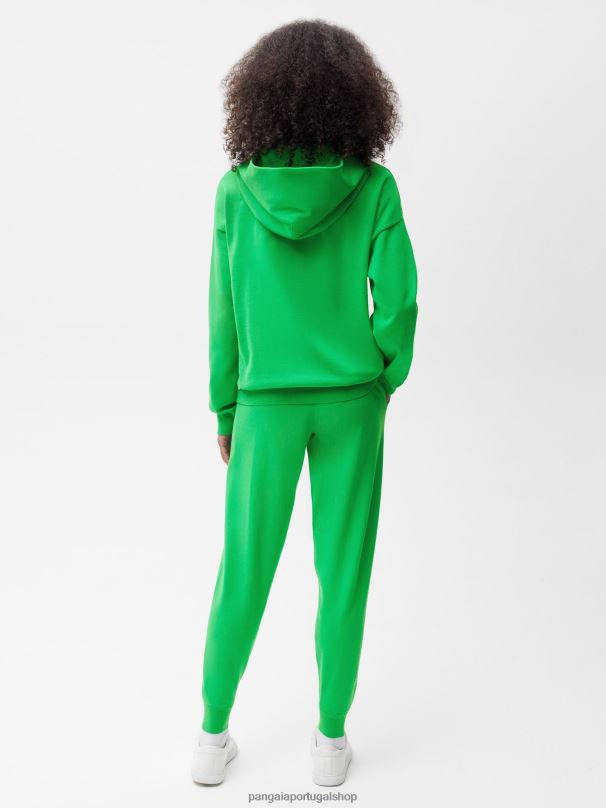 calça de malha de algodão orgânico mulheres Pangaia JJJ8D348 Jade verde roupas