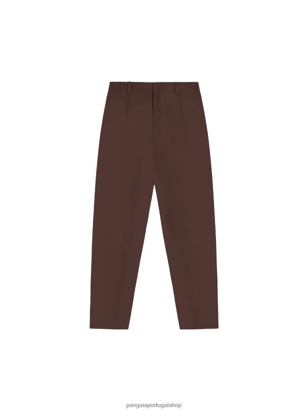 calça regular de algodão orgânico mulheres Pangaia JJJ8D375 marrom castanho roupas
