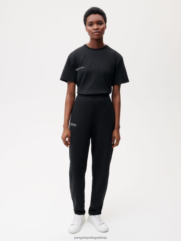 calças cônicas de algodão reciclado mulheres Pangaia JJJ8D345 preto roupas