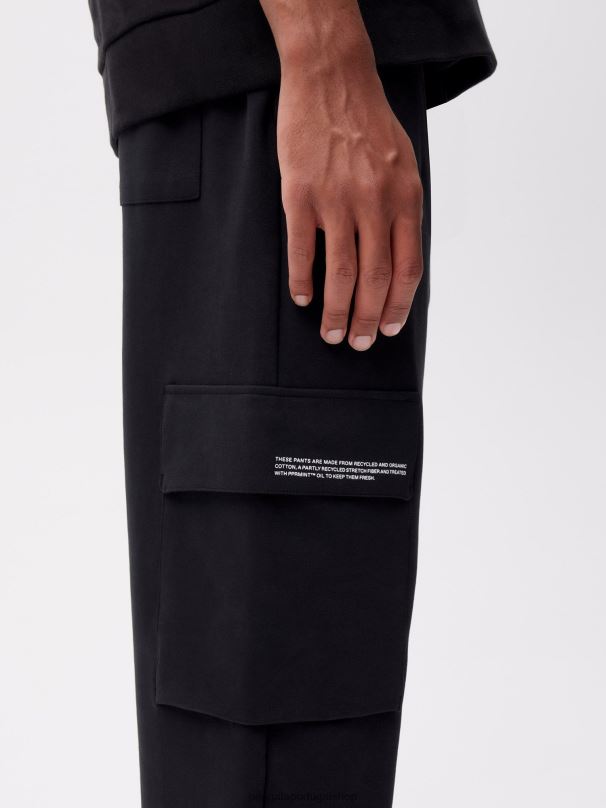 calças cargo de jérsei de algodão reciclado mulheres Pangaia JJJ8D337 preto roupas