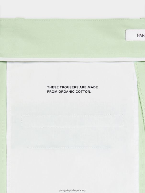 calças de alfaiataria de algodão orgânico mulheres Pangaia JJJ8D380 pistache roupas