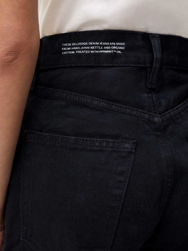 jeans de cintura alta urtiga mulheres Pangaia JJJ8D377 preto roupas