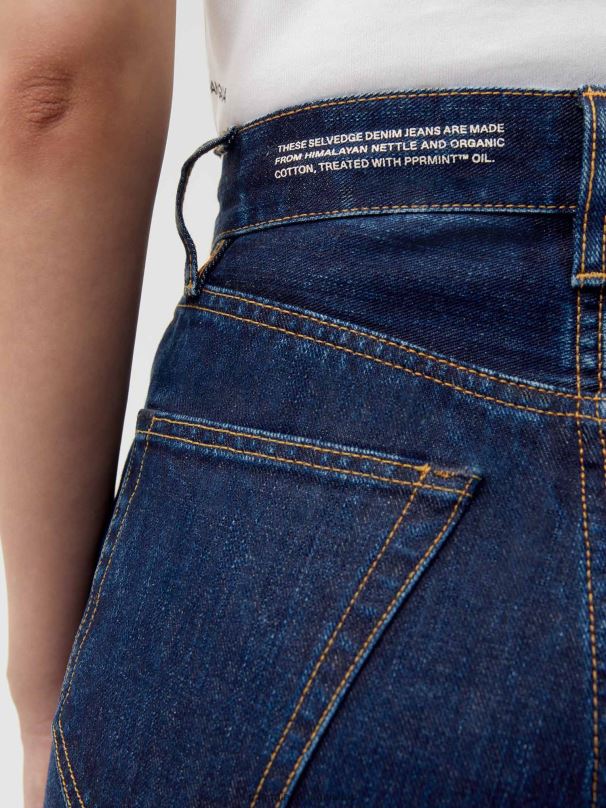 jeans de cintura alta urtiga mulheres Pangaia JJJ8D383 enxaguar lavar roupas