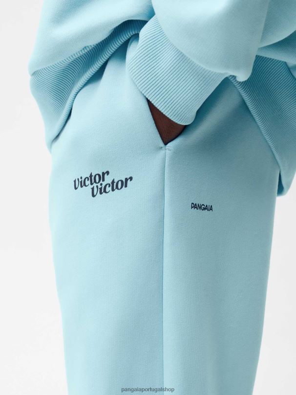 x victor calça de corrida com assinatura victor mulheres Pangaia JJJ8D365 azul celeste roupas