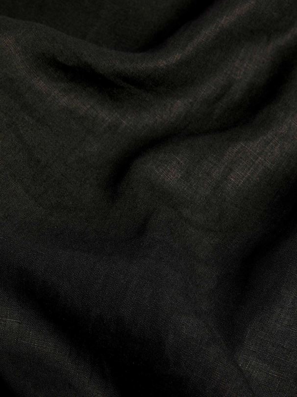 camisa de manga comprida com gola de linho aloe mulheres Pangaia JJJ8D398 preto roupas