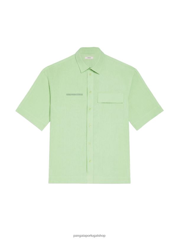 camisa de manga curta de linho aloe mulheres Pangaia JJJ8D399 pistache roupas