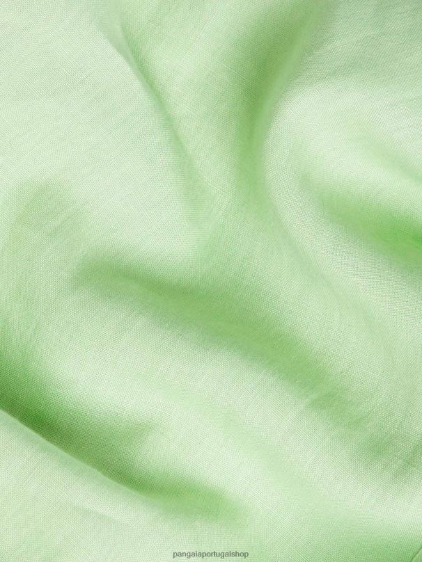 camisa de manga curta de linho aloe mulheres Pangaia JJJ8D399 pistache roupas