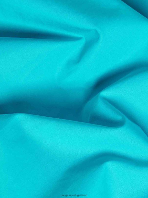 camisa de manga curta de popeline de algodão orgânico mulheres Pangaia JJJ8D393 azul pavão roupas