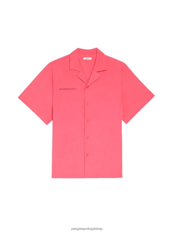 camisa de manga curta de popeline de algodão orgânico mulheres Pangaia JJJ8D402 lótus rosa roupas