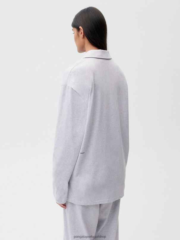 camisa de pijama de algodão orgânico com fibra c mulheres Pangaia JJJ8D426 Margarida cinzenta roupas