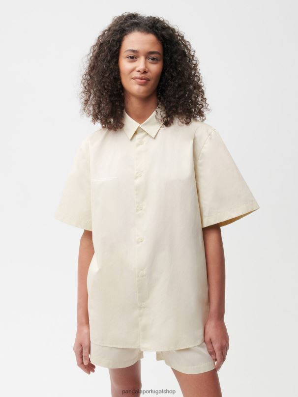 camisa manga curta gola abacaxi mulheres Pangaia JJJ8D394 Flor antiga roupas