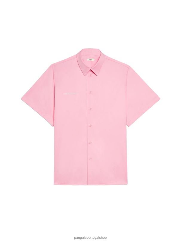 camisa manga curta gola abacaxi mulheres Pangaia JJJ8D400 sakura rosa roupas