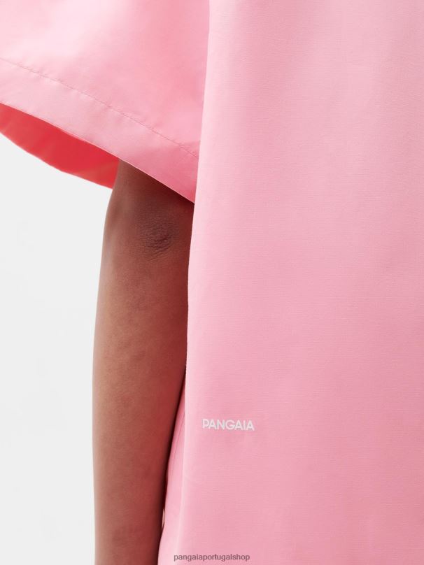 camisa manga curta gola abacaxi mulheres Pangaia JJJ8D400 sakura rosa roupas