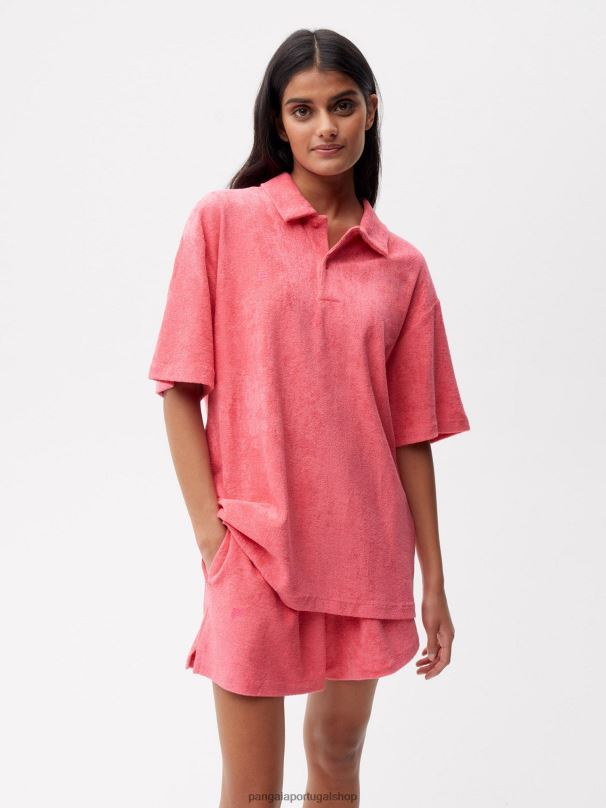 camisa pólo toalha mulheres Pangaia JJJ8D397 lótus rosa roupas