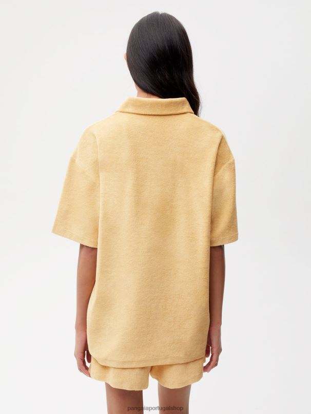 camisa pólo toalha mulheres Pangaia JJJ8D401 areia escura roupas