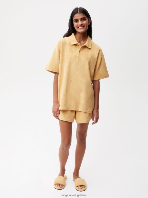 camisa pólo toalha mulheres Pangaia JJJ8D401 areia escura roupas