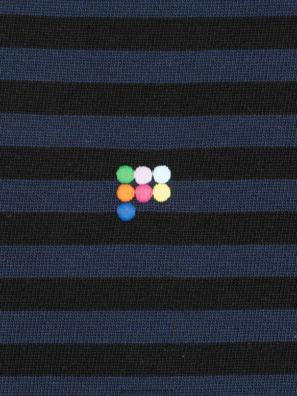 camiseta boxy com listras de algodão reciclado mulheres Pangaia JJJ8D209 preto roupas