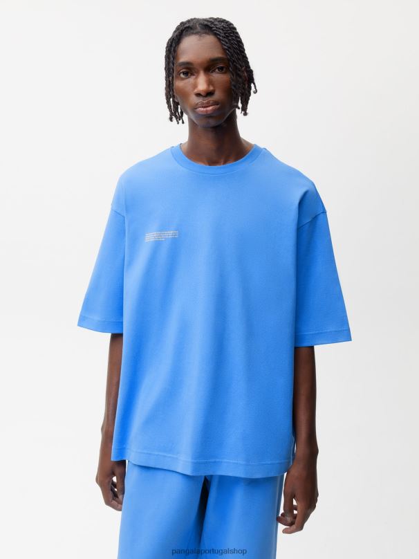 camiseta boxy de algodão em conversão mulheres Pangaia JJJ8D173 água azul roupas